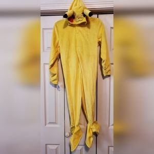 Pokemon Pikachu One Piece Jumpsuit Costume Sleepwear Kids Size XS Yellow New